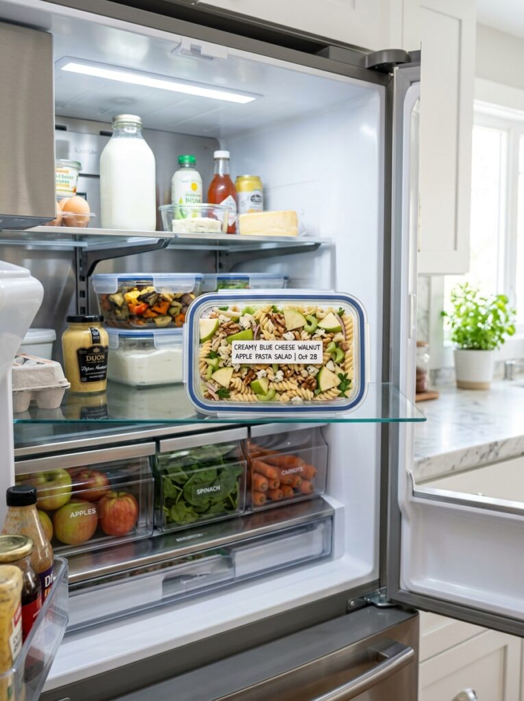 Creamy blue cheese walnut apple pasta salad 5 Food storage containers pasta salad 202606051739