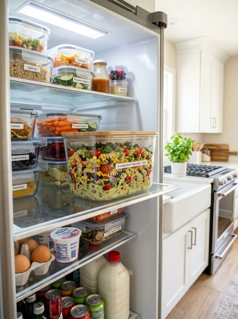 Creamy avocado ranch black bean pasta salad 16 Food storage containers pasta salad 202606062003