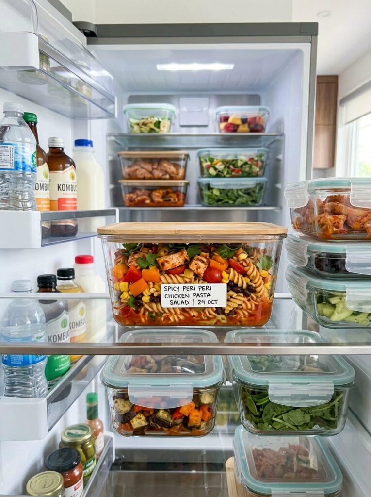 Spicy peri peri chicken pasta salad 16 Food storage containers peri per… 202606051725
