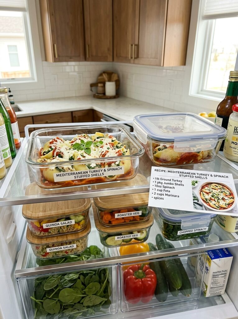 Mediterranean Turkey and Spinach Stuffed Shells Recipe 16 Food storage containers recipe s… 202605301947