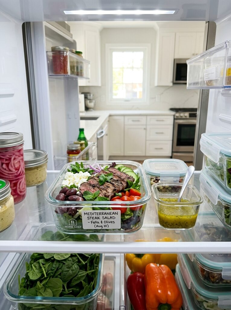 Food storage containers steak salad 202605221858