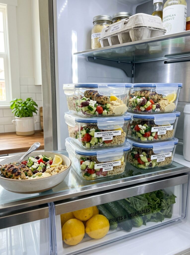 Mediterranean Grilled Turkey Kofta Bowls with Cucumber Salad Recipe 16 Food storage containers turkey k… 202605091839