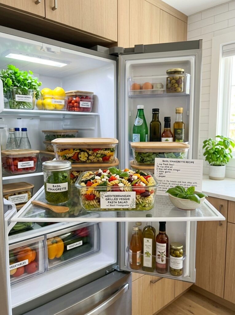 Mediterranean Grilled Veggie Pasta Salad with Basil Vinaigrette Recipe 16 Food storage containers veggie p… 202605311559