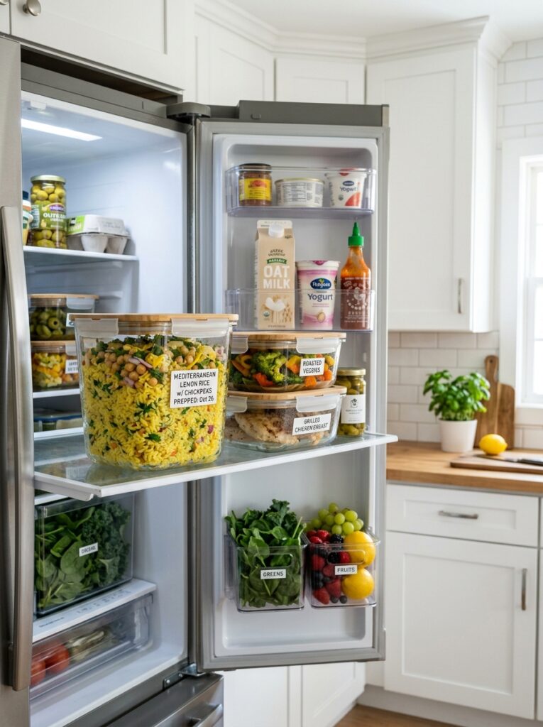 beginner mediterranean lemon rice with chickpeas recipe 16 Food storage containers with recipe 202605091844