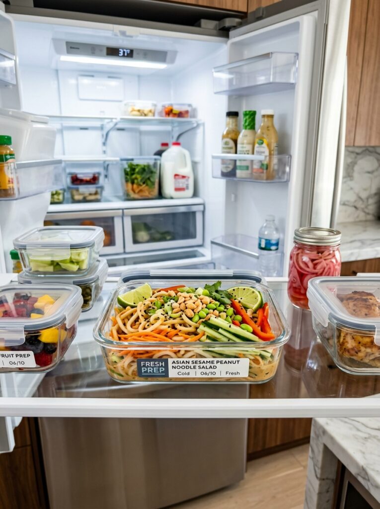 Asian Sesame Peanut Noodle Cold Salad 16 Food storage containers with salad 202606031830
