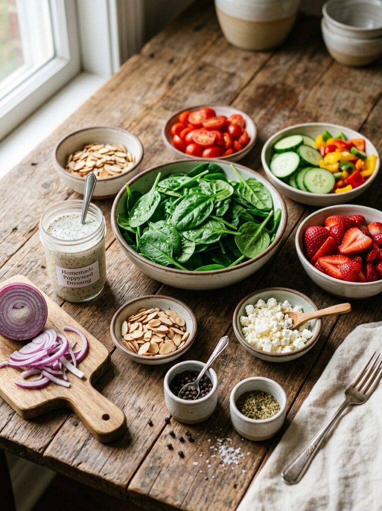 Strawberry Spinach Salad Poppyseed Dressing 13 Fresh ingredients for strawberry… 202606091714