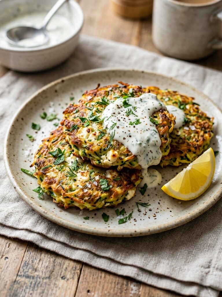 mediterranean zucchini feta breakfast fritters with yogurt sauce recipe 17 Fritters with yogurt sauce 202605082022