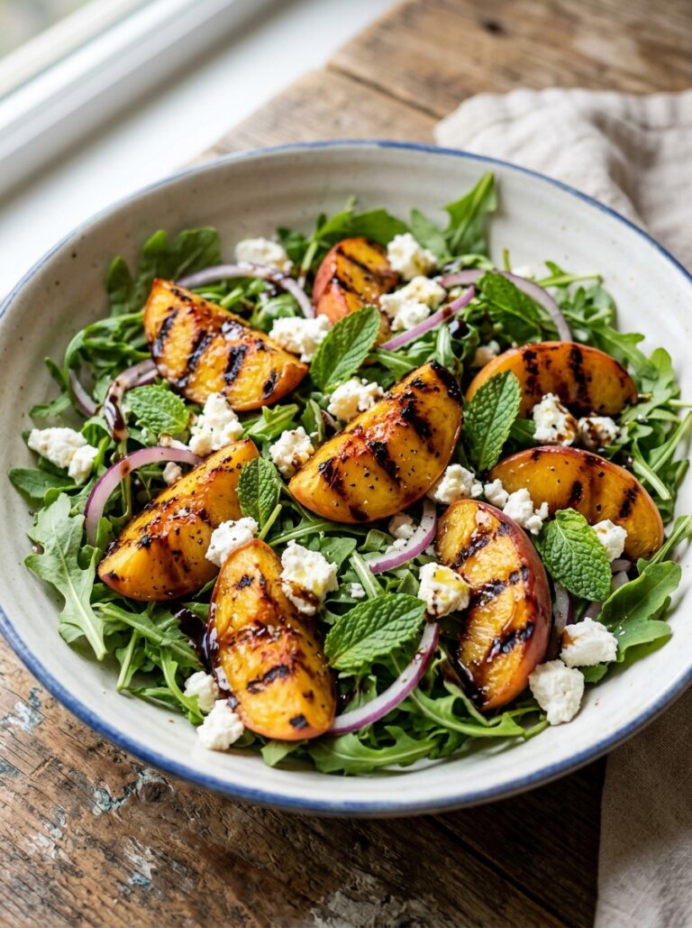 Mediterranean Grilled Peach Arugula Salad Recipe 17 Grilled peach arugula salad recipe 202605291534