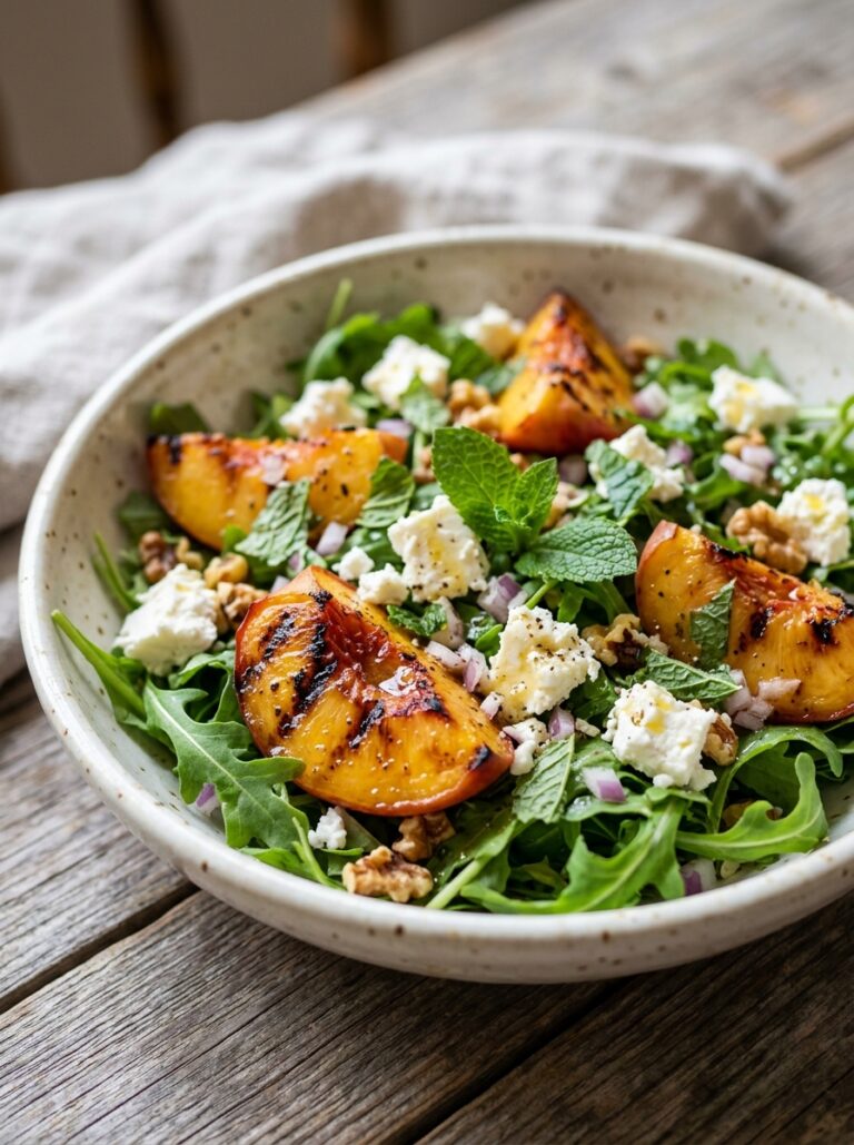 Mediterranean Grilled Peach Salad with Feta and Mint Recipe 17 Grilled peach salad with feta 202605141119