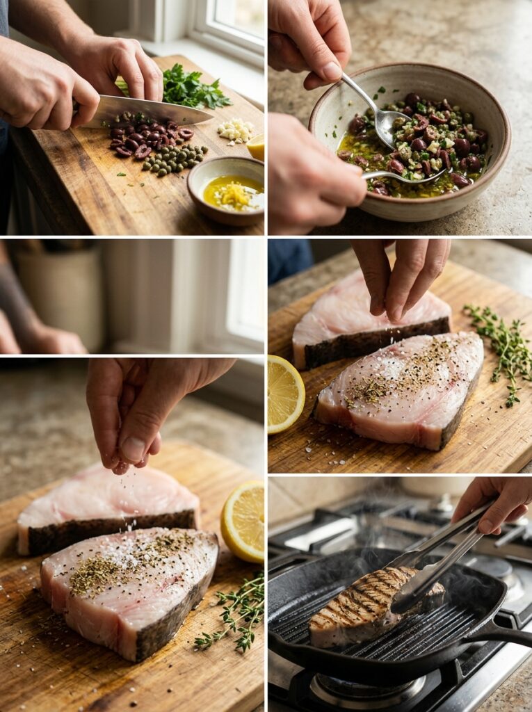 Mediterranean Grilled Swordfish with Olive Tapenade Recipe 14 Grilled swordfish with olive tap… 202605081204