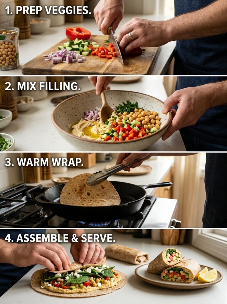 beginner mediterranean hummus veggie wraps recipe 14 Hummus veggie wraps recipe process 202605311537