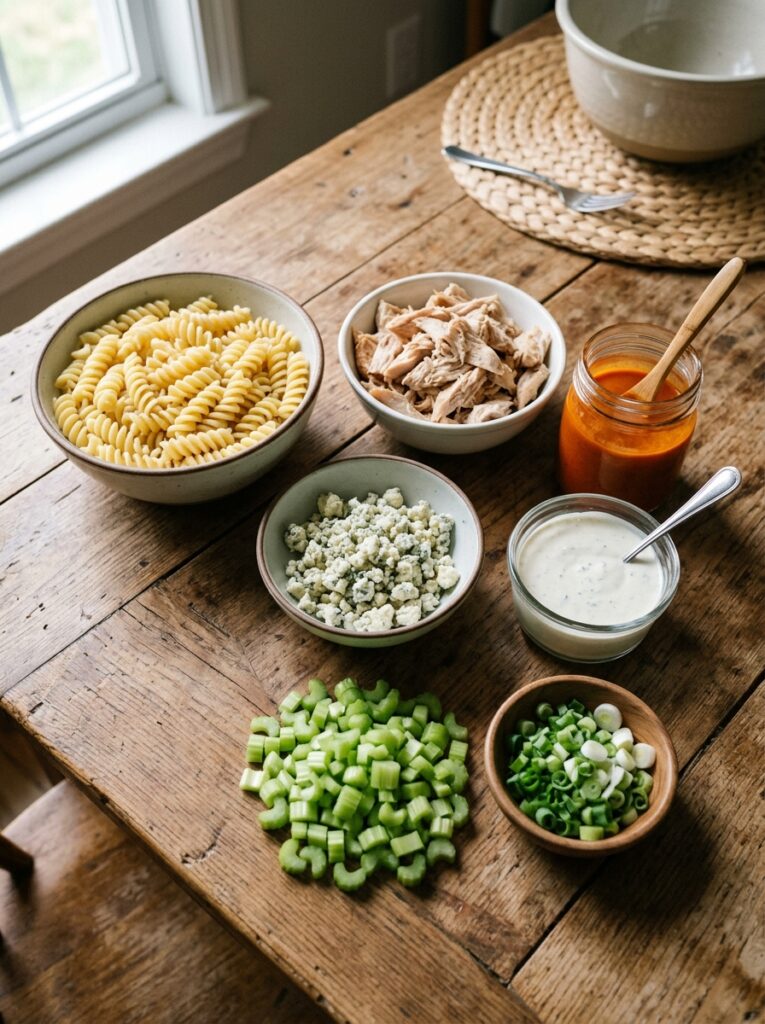 Buffalo Chicken Cold Blue Cheese Pasta Salad 13 Ingredients for Buffalo chicken … 202606031818