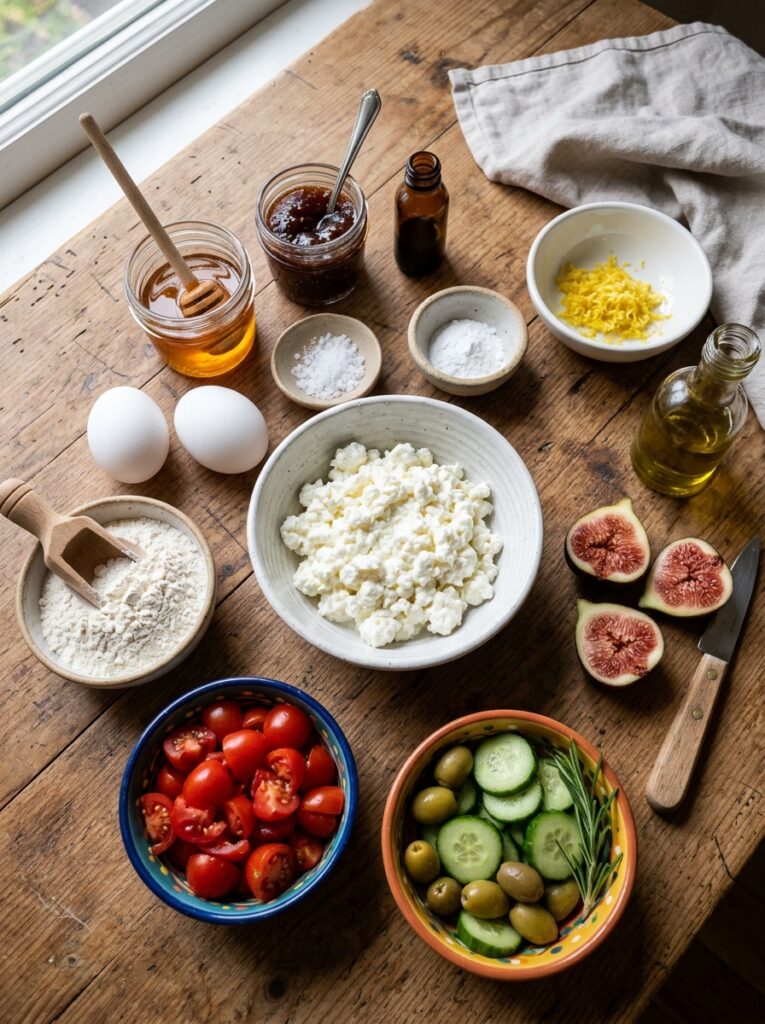 Mediterranean Cottage Cheese Pancakes with Honey and Figs Recipe 13 Ingredients for Cottage Cheese P… 202605302013