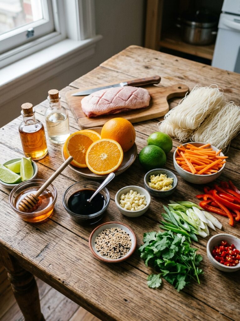 Zesty Orange Glaze Duck Noodle Salad 13 Ingredients for Duck Noodle Salad 202606062023