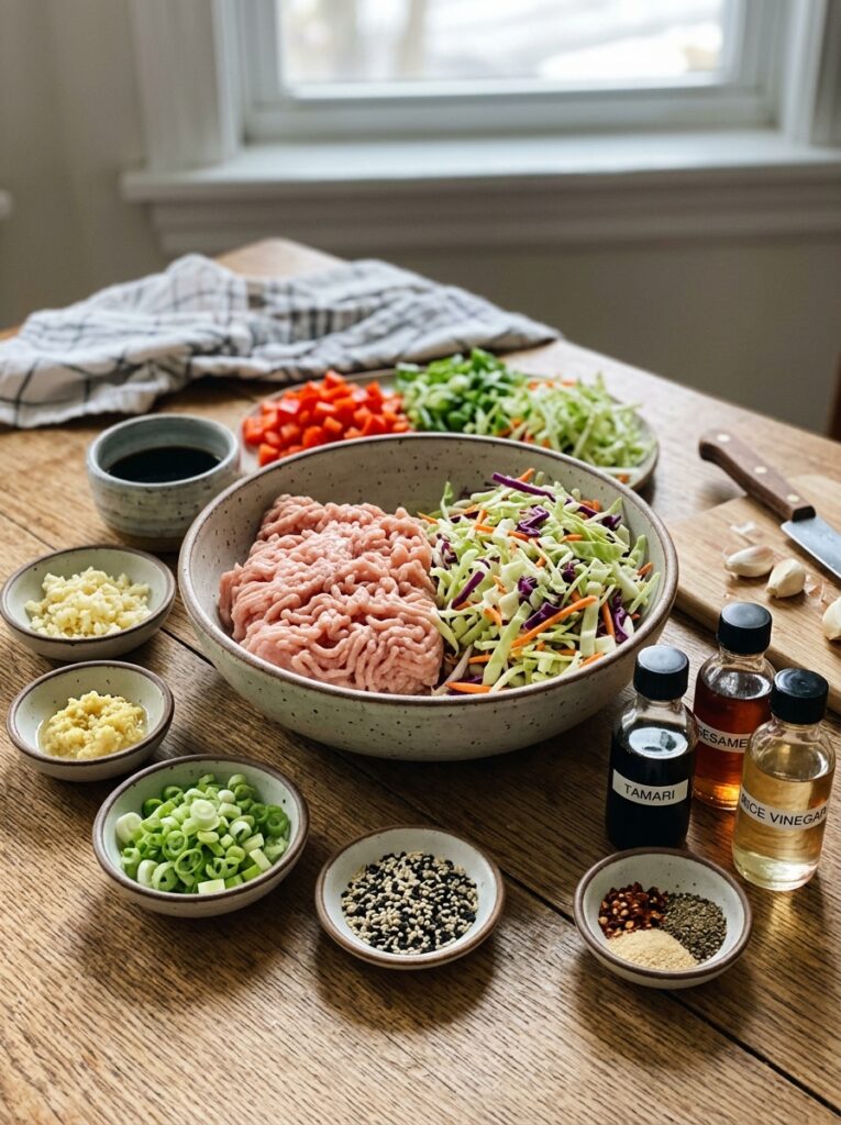 Keto egg roll in a bowl 13 Ingredients for Keto egg roll 202606081757
