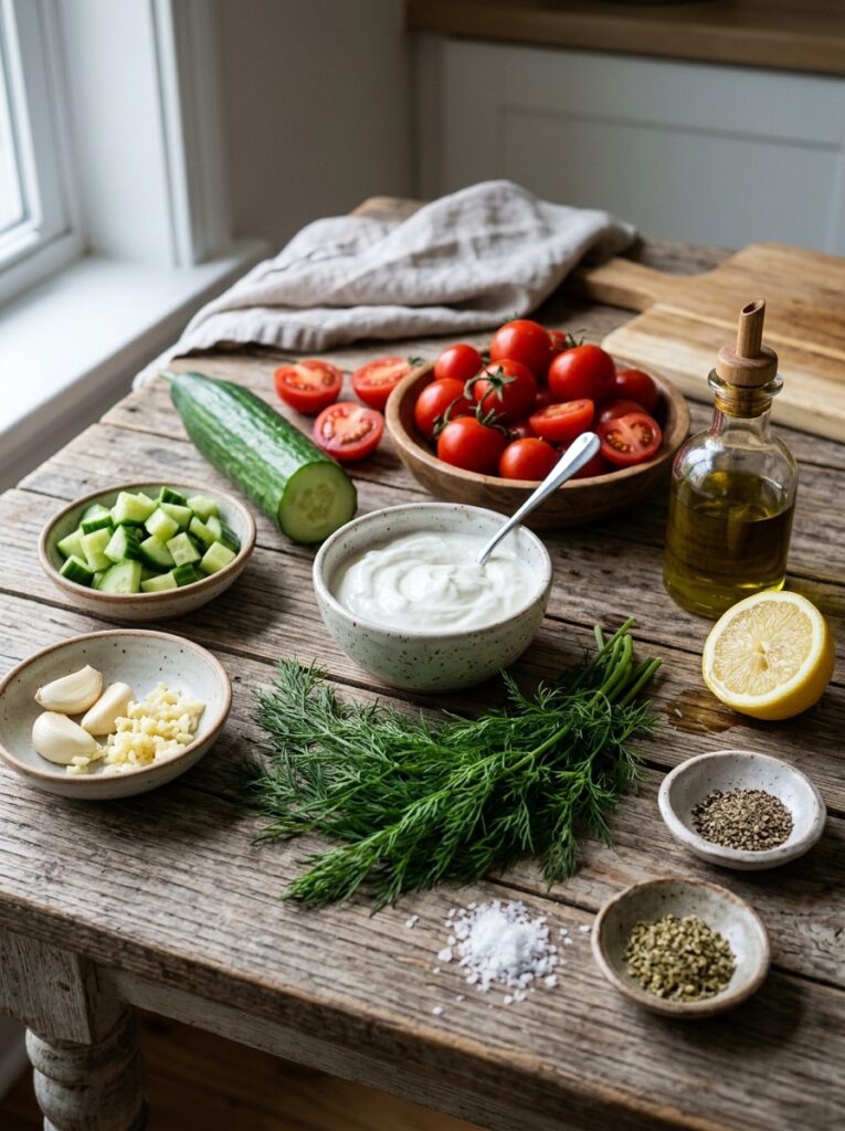 Ingredients for Mediterranean salad 202605021703