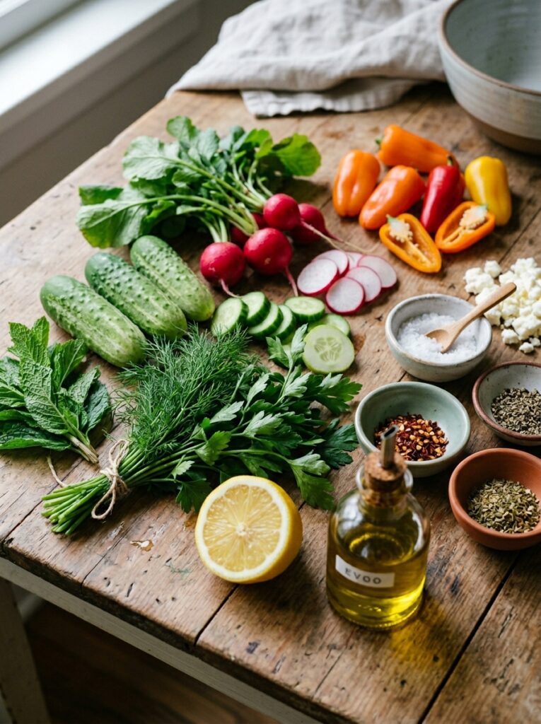 Mediterranean Cucumber Radish Herb Salad Recipe 13 Ingredients for Mediterranean salad 202605101343