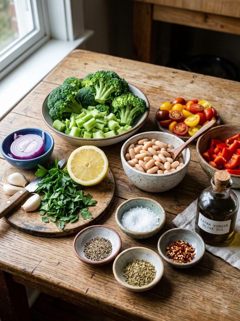 Mediterranean roasted broccoli white bean salad recipe 13 Ingredients for Mediterranean salad 202605302043