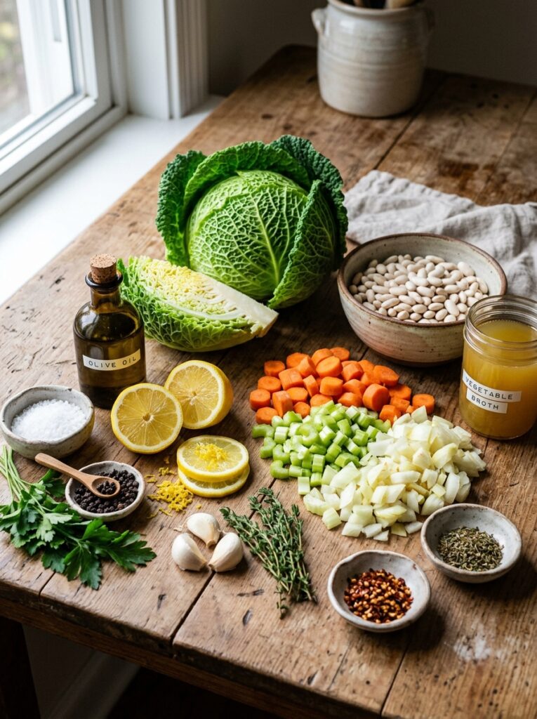 Mediterranean Cabbage and White Bean Soup with Lemon Recipe 13 Ingredients for Mediterranean soup 202605311533