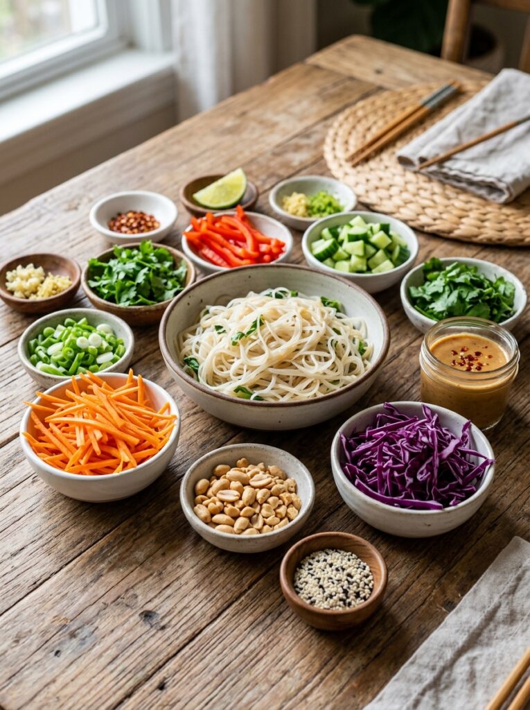 Thai Peanut Noodle Salad Crunchy 13 Ingredients for Thai noodle salad 202606091730
