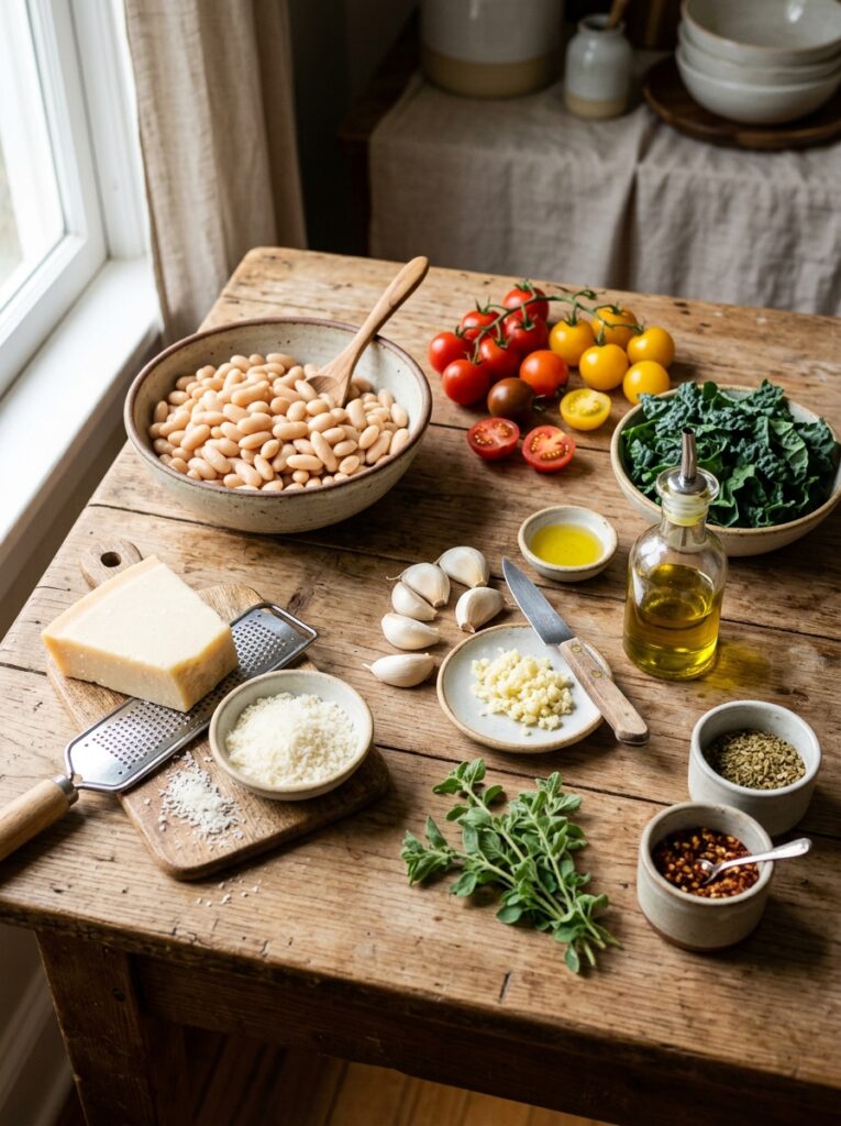 Ingredients for White Bean Skillet 202605231459