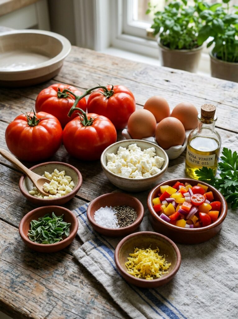 Mediterranean Baked Eggs in Tomato Cups with Feta Recipe 13 Ingredients for baked eggs recipe 202606021923