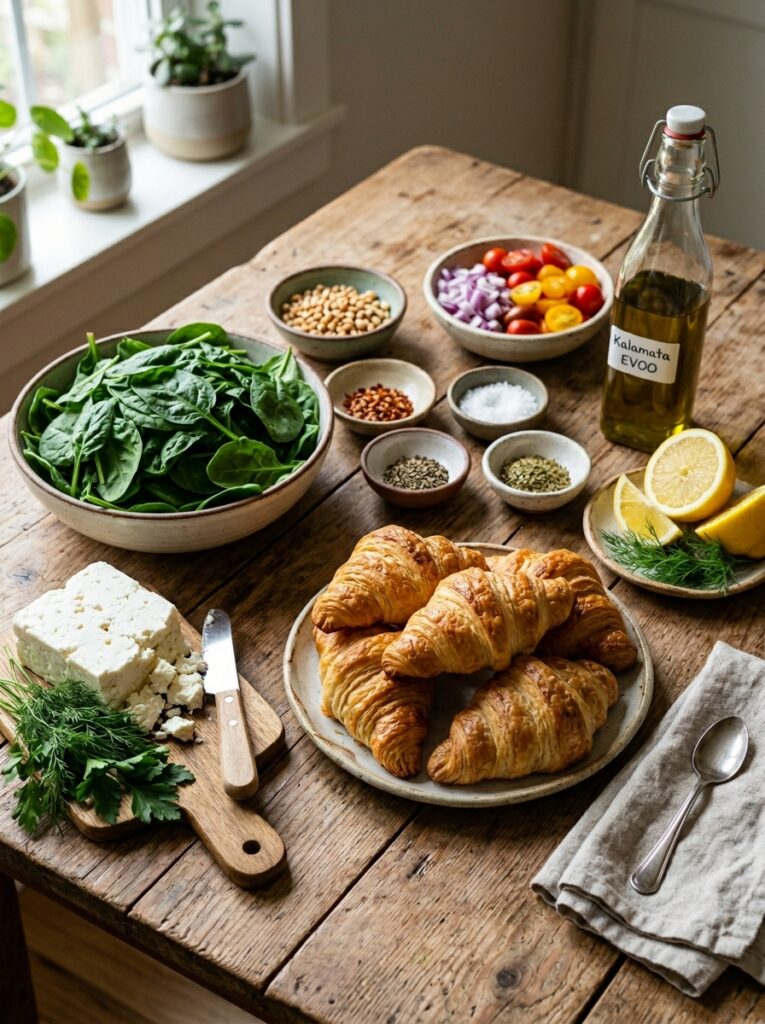 Mediterranean spinach feta breakfast croissants recipe 13 Ingredients for breakfast croiss… 202605121541