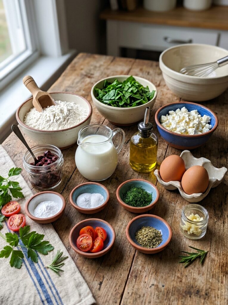 Mediterranean Breakfast Muffins with Spinach, Feta, and Olives: A Savory Homemade Recipe 13 Ingredients for breakfast muffins 202605291527