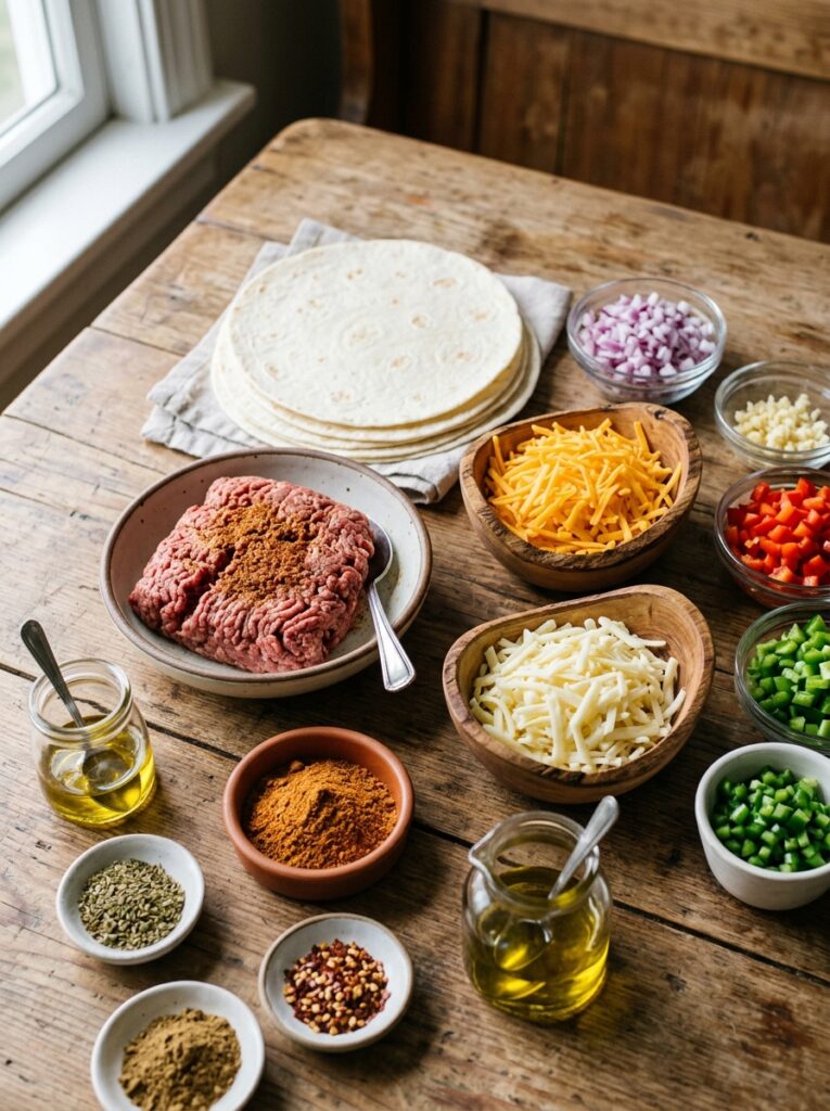Ingredients for cheesy quesadill… 202606121430