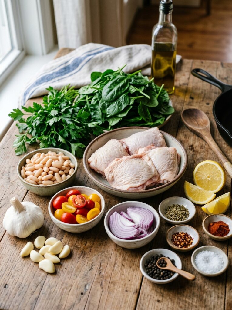Mediterranean creamy white bean chicken skillet recipe 13 Ingredients for chicken skillet … 202605062243