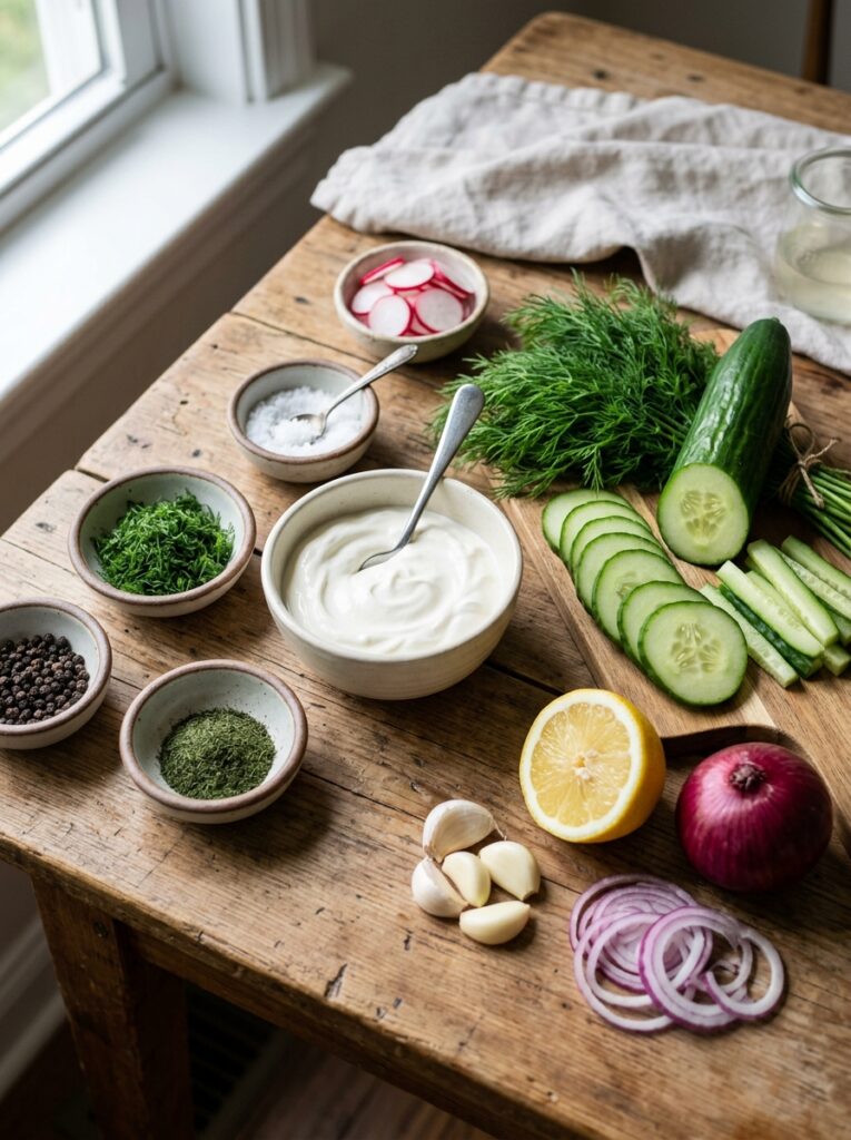 Creamy cucumber dill salad sour cream 13 Ingredients for cucumber dill salad 202606091722