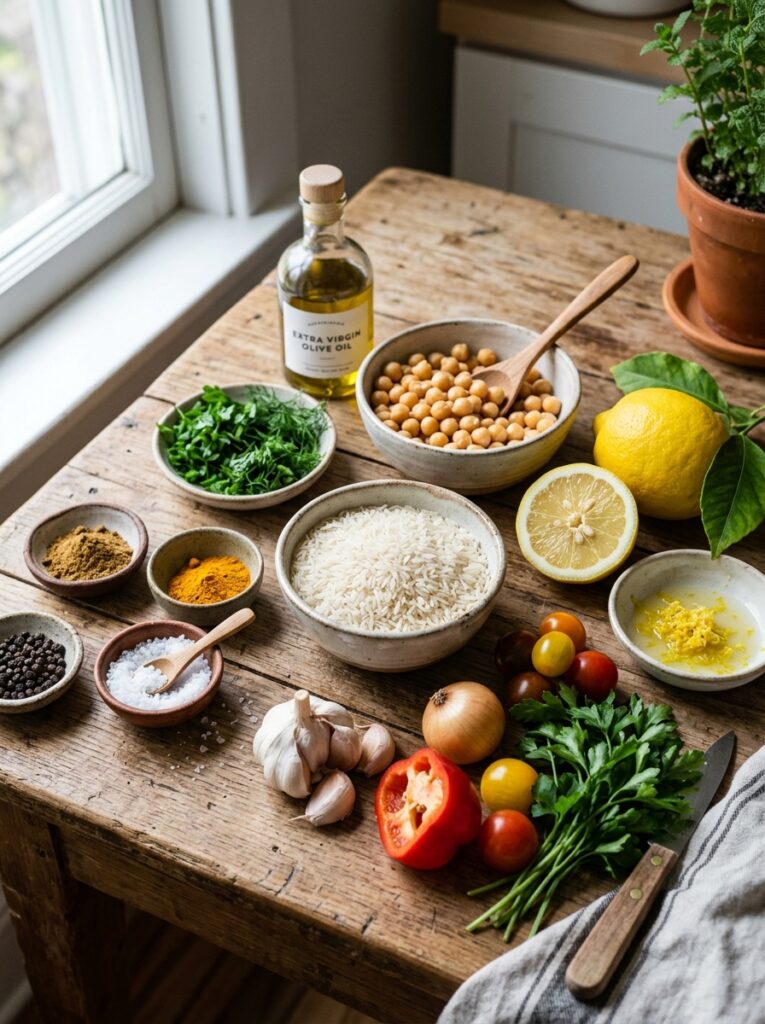 beginner mediterranean lemon rice with chickpeas recipe 13 Ingredients for lemon rice recipe 202605091844