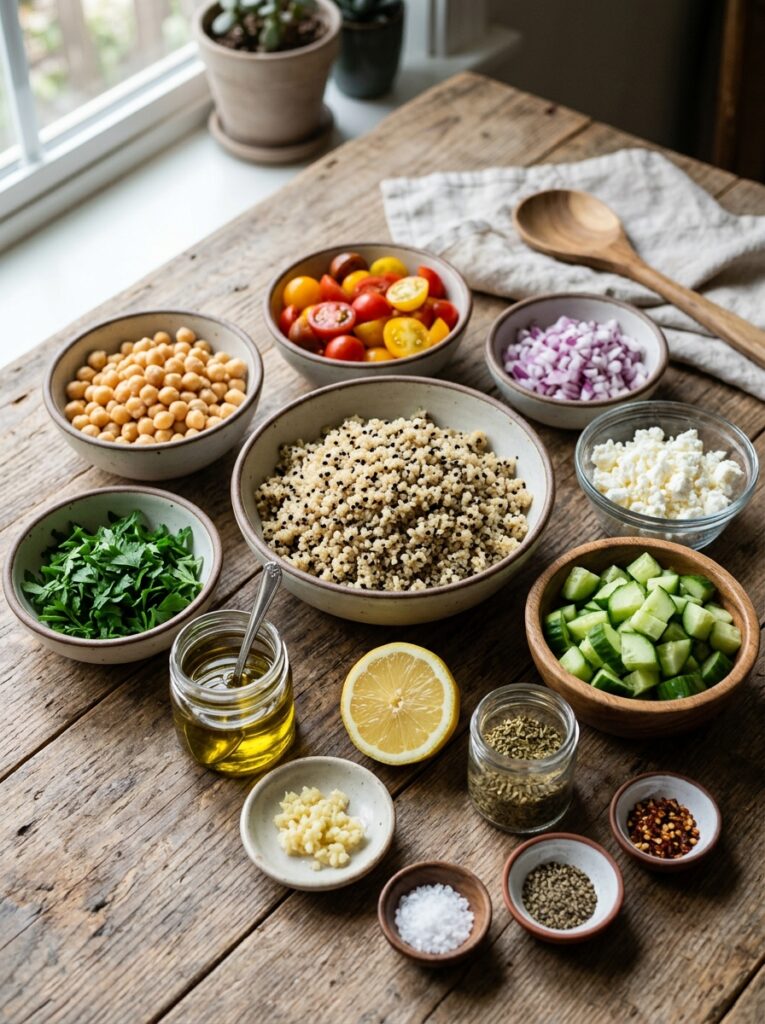 Ingredients for mediterranean bowls 202605241526