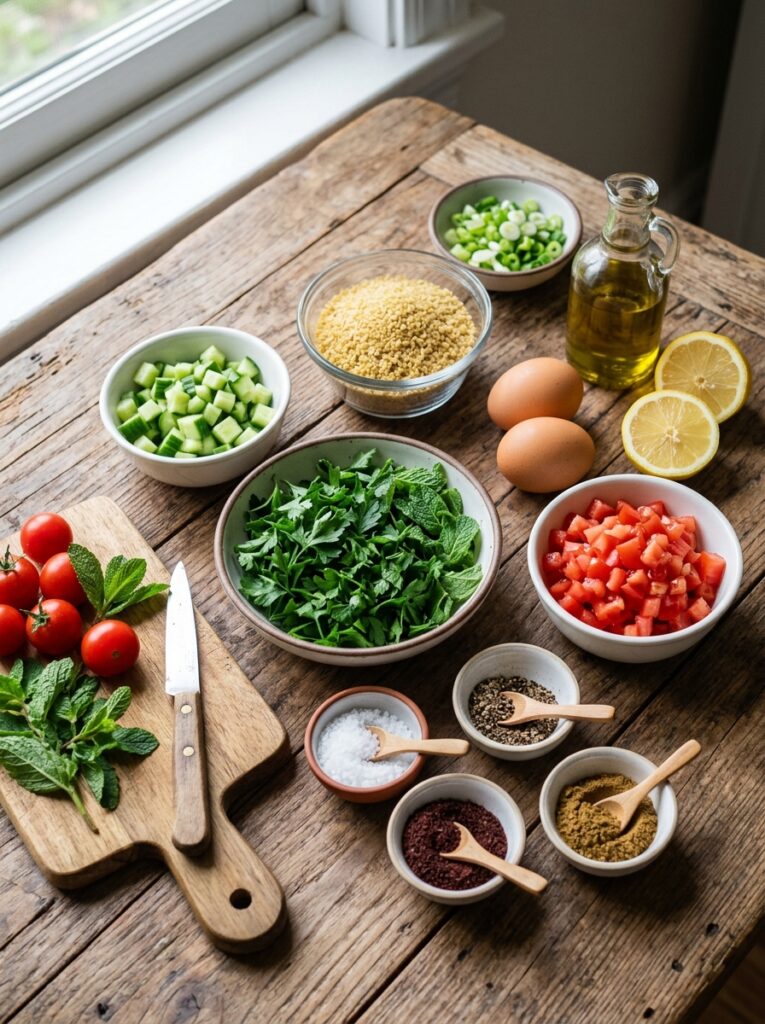 Mediterranean Breakfast Tabbouleh with Poached Eggs Recipe 13 Ingredients for mediterranean br… 202605231509