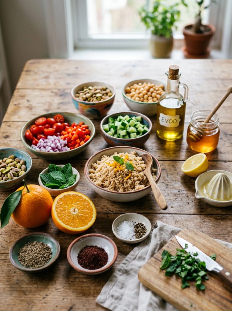 Mediterranean Breakfast Couscous Salad with Oranges and Mint Recipe 13 Ingredients for mediterranean br… 202605311541