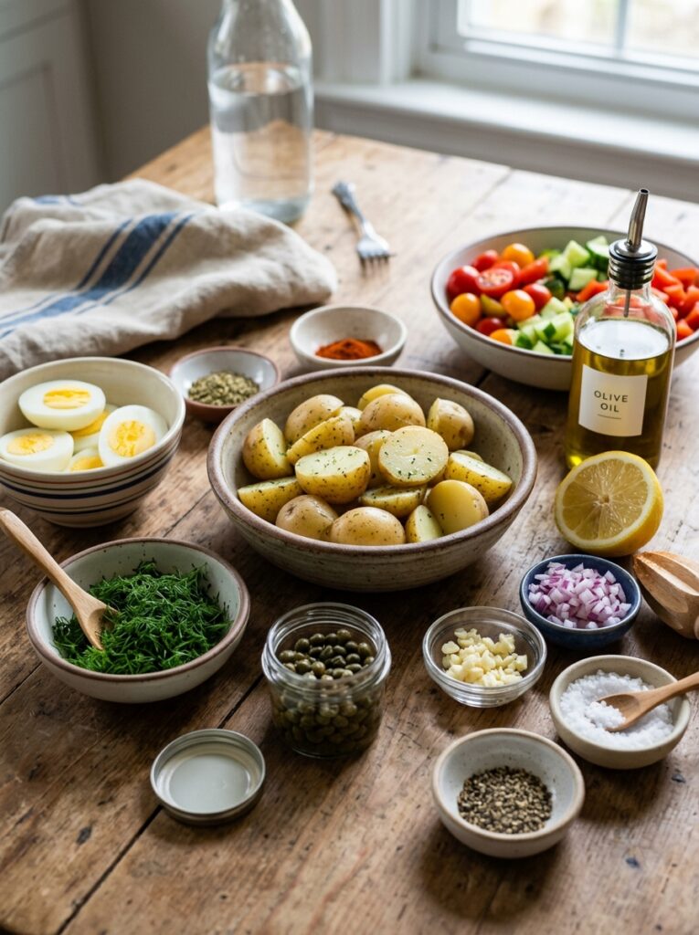 Mediterranean Potato Salad with Capers and Dill Recipe 13 Ingredients for mediterranean po… 202605042240