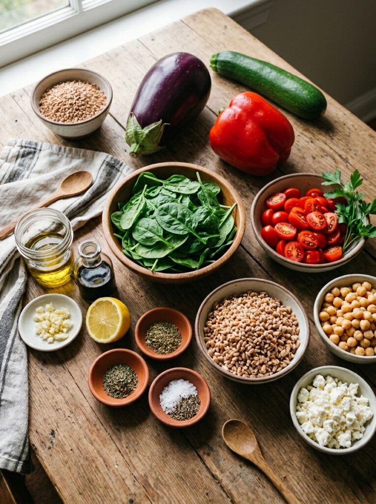 Mediterranean Grilled Vegetable Farro Salad Recipe 13 Ingredients for mediterranean salad 202605111211