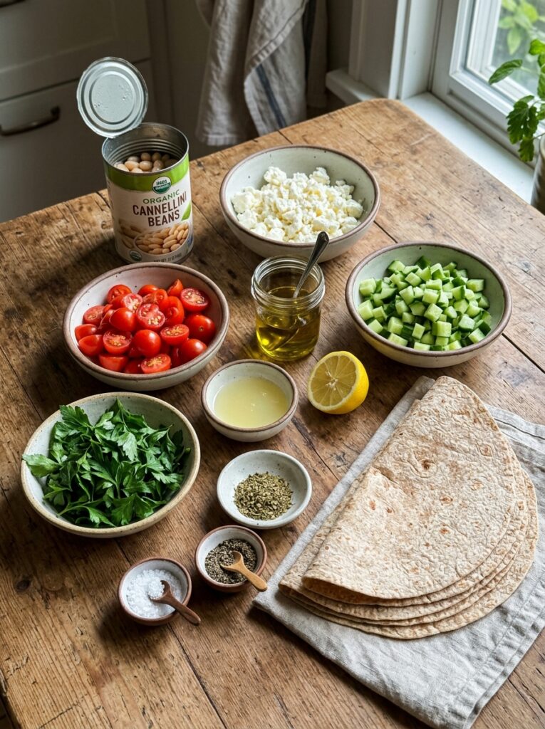 beginner mediterranean bean and feta wrap recipe 13 Ingredients for mediterranean wr… 202605062214