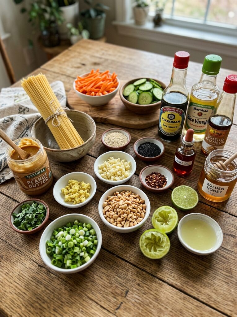 Asian Sesame Peanut Noodle Cold Salad 13 Ingredients for noodle salad arr… 202606031830
