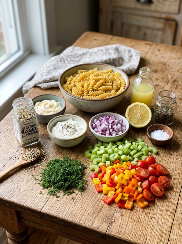 Everything bagel seasoning cold pasta salad 13 Ingredients for pasta salad 202606041642