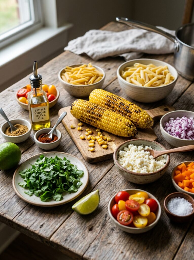 Roasted corn cotija cheese pasta salad 13 Ingredients for pasta salad 202606062027