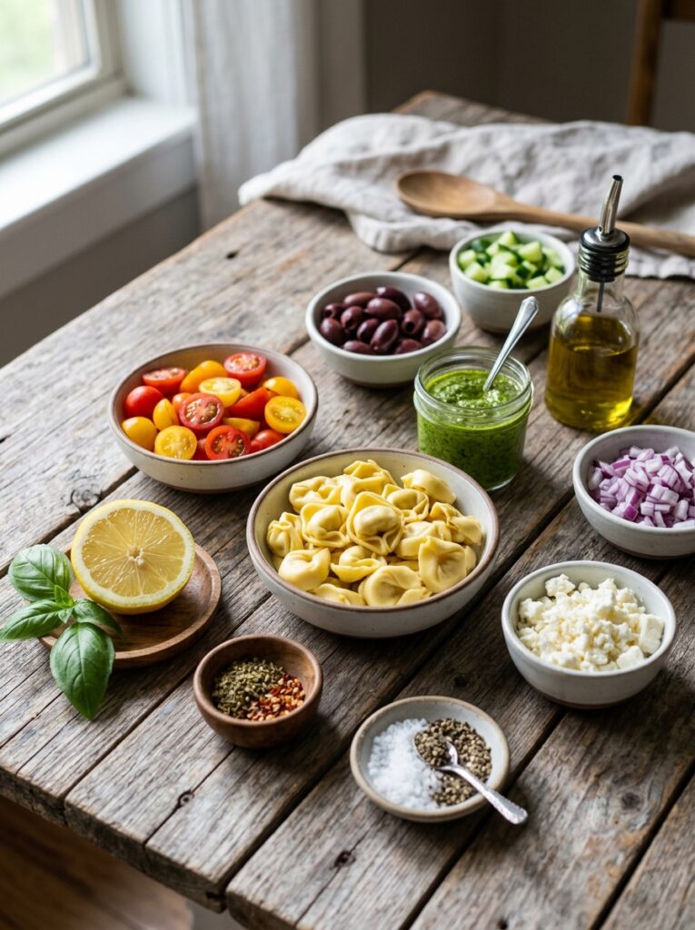 mediterranean pesto tortellini salad with olives recipe 13 Ingredients for pesto tortellini… 202605161411