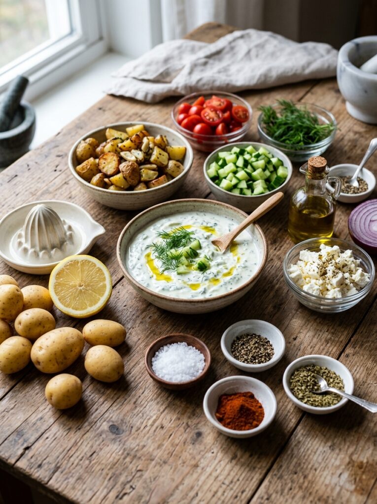 Mediterranean Crispy Potato Breakfast Bowl with Tzatziki Recipe 13 Ingredients for potato breakfast… 202605301941
