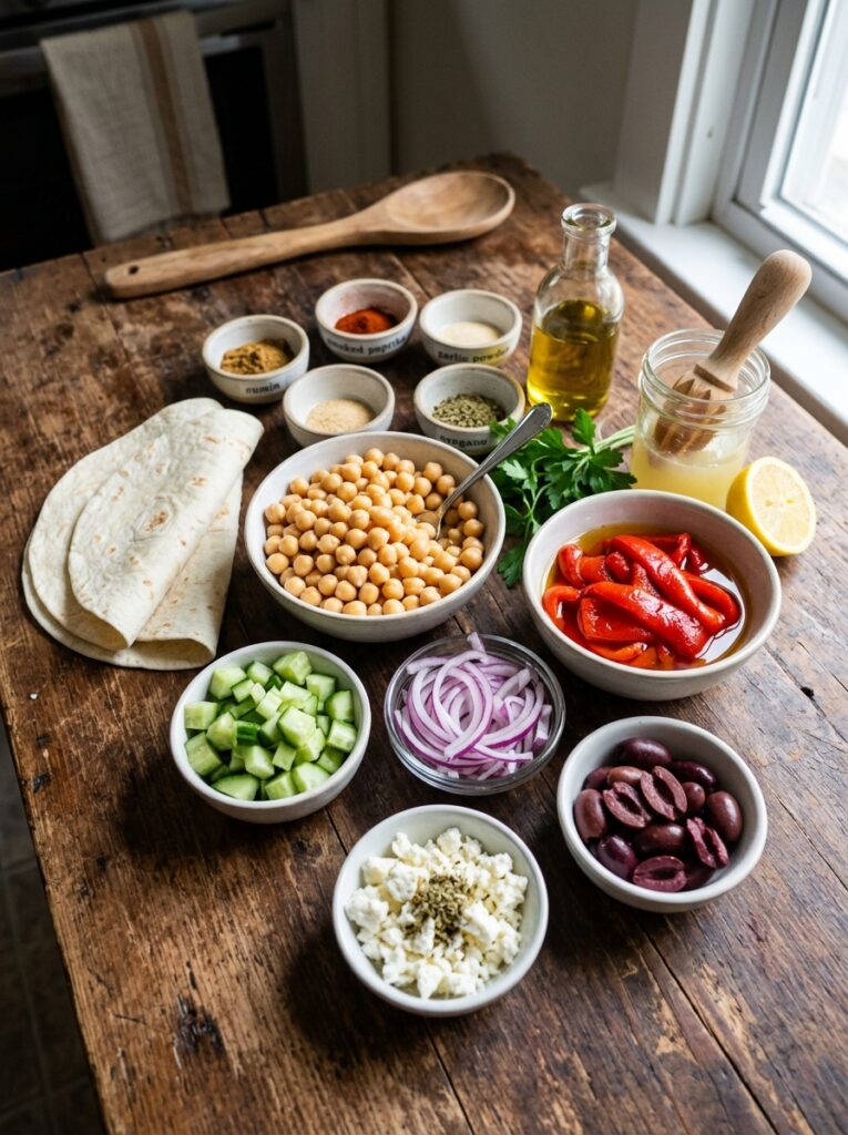 Beginner Mediterranean Roasted Pepper Chickpea Wraps Recipe: Easy, Flavorful, and Healthy 13 Ingredients for roasted pepper w… 202605231440