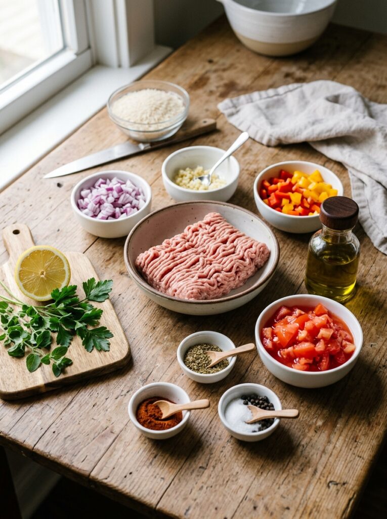 Easy Mediterranean Turkey Rice Skillet Recipe 13 Ingredients for turkey rice skillet 202605291512