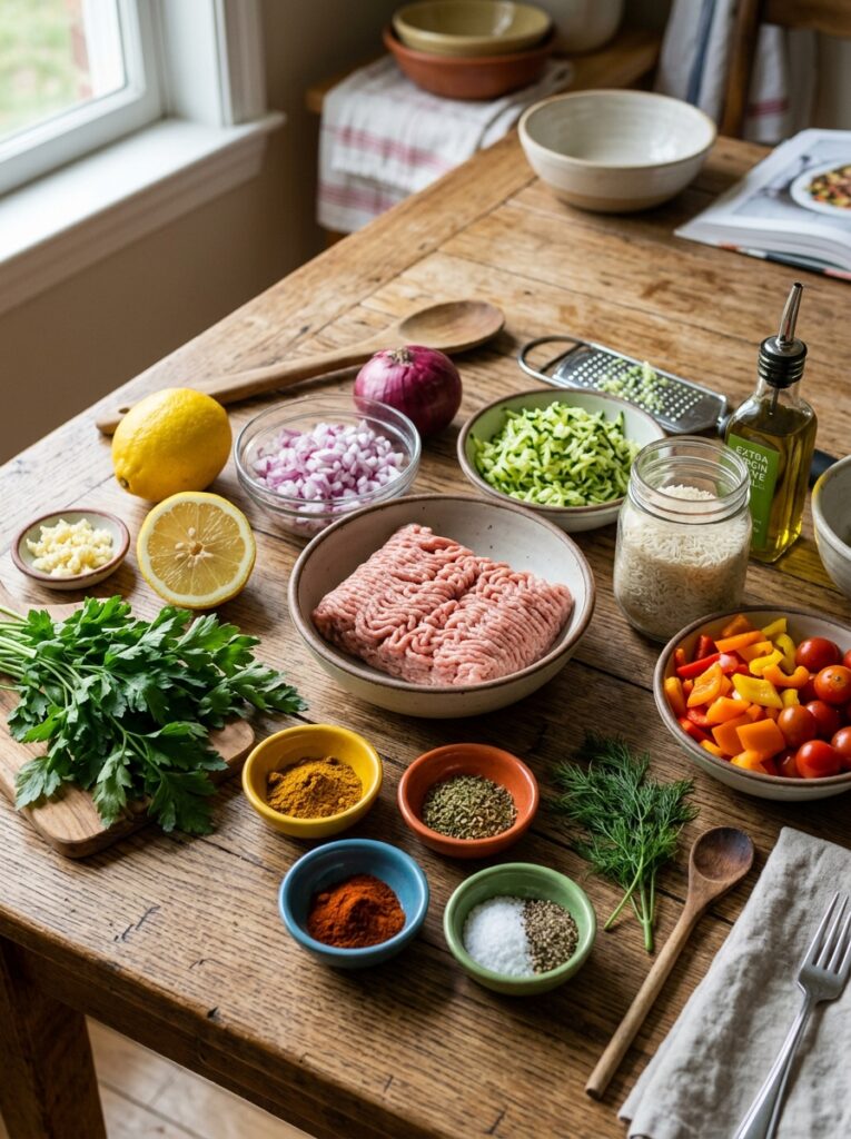 Ingredients for turkey zucchini … 202605062222