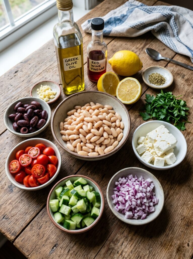 beginner mediterranean white bean feta salad recipe 13 Ingredients for white bean feta 202605171613