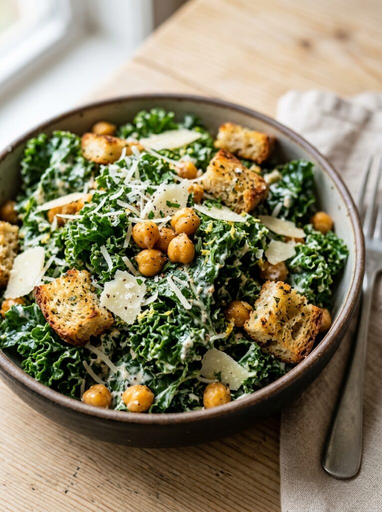 Mediterranean Kale Chickpea Caesar Salad Recipe 1 Kale chickpea caesar salad recipe 202605052002