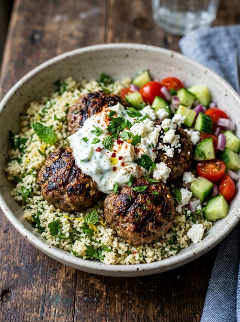 Lamb meatball bowls with couscous 202605241448