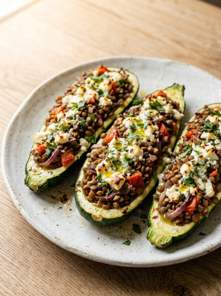 Mediterranean Lentil Stuffed Zucchini Boats Dinner Recipe: A Flavorful, Healthy Main Dish 12 Lentil stuffed zucchini boats di… 202605111226